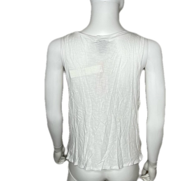 Aqua Women's White Casual Oversized Arm Hole Twist Front Crew Neck Tank sz L - Picture 6 of 6